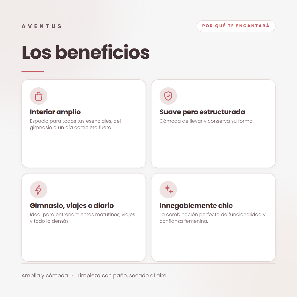 Bolsa Tote Aventus — Los beneficios