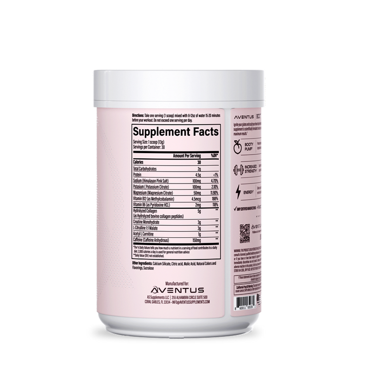 Booty Pump Premium Pre Workout Aventus Supplements