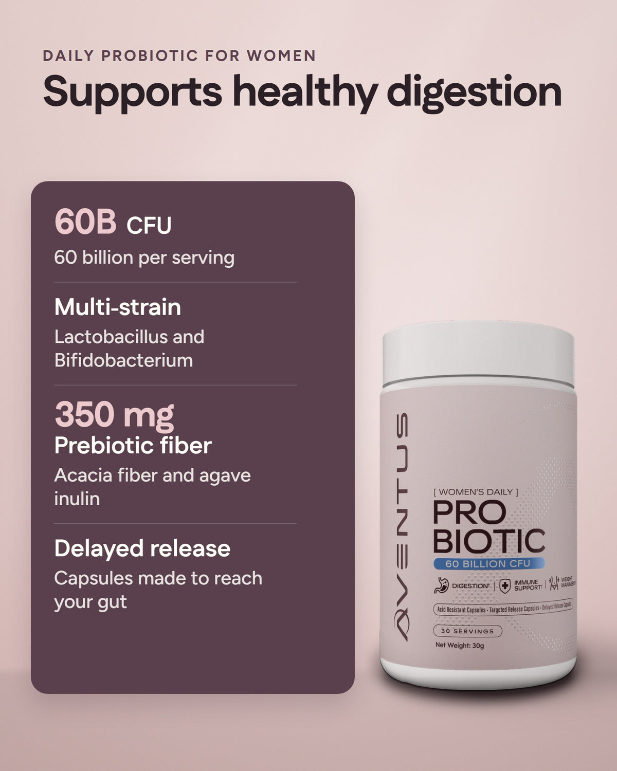 Aventus Women's Daily Probiotic: benefits