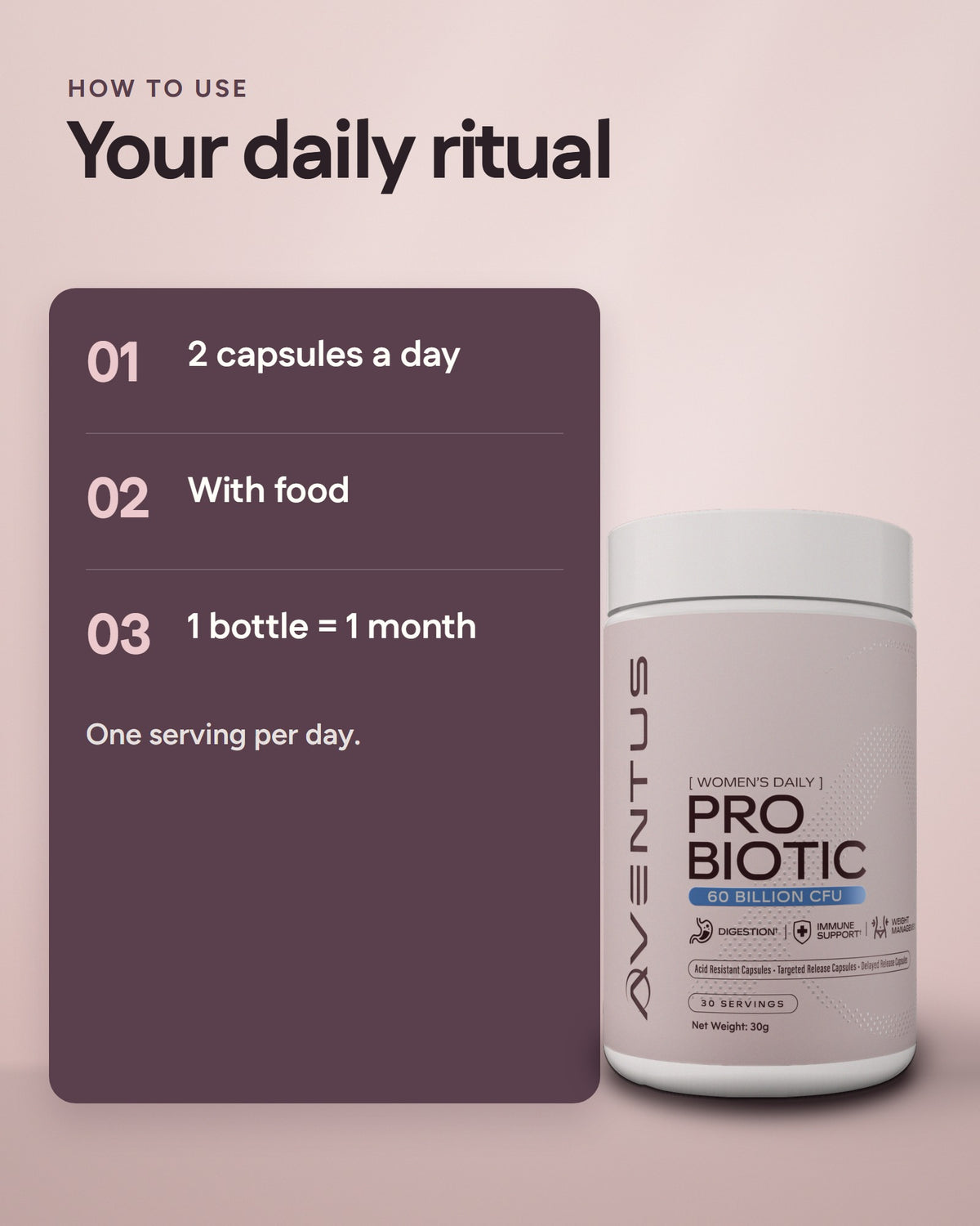 Aventus Women's Daily Probiotic: how to use