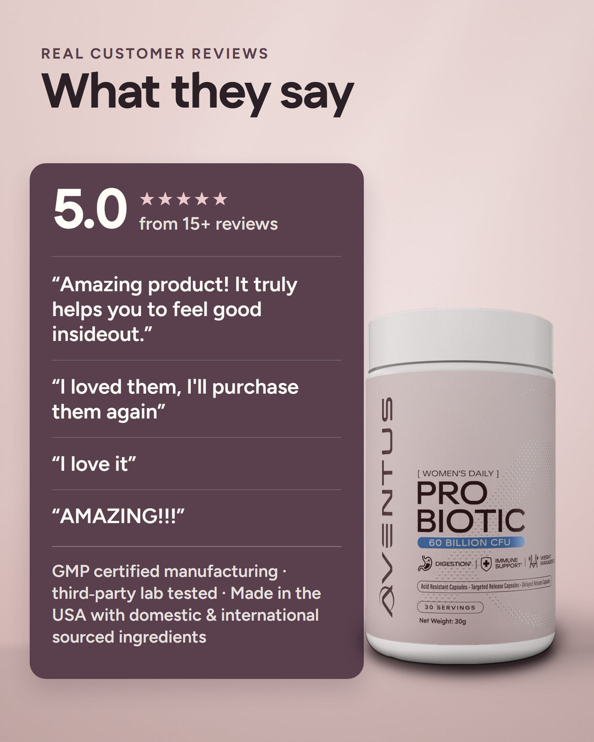 Aventus Women's Daily Probiotic: customer reviews